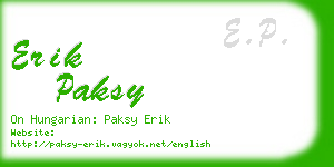 erik paksy business card